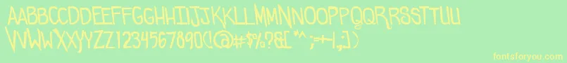 Comicdouche Font – Yellow Fonts on Green Background