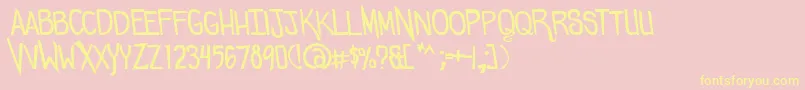 Comicdouche Font – Yellow Fonts on Pink Background