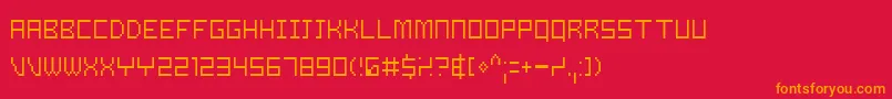 フォントSamsl – 赤い背景にオレンジの文字