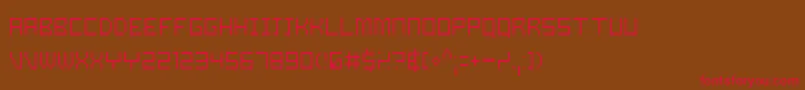 フォントSamsl – 赤い文字が茶色の背景にあります。