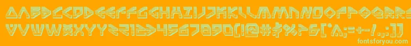 Terrafirmachrome-Schriftart – Grüne Schriften auf orangefarbenem Hintergrund