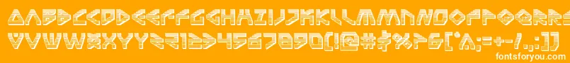 Terrafirmachrome-Schriftart – Weiße Schriften auf orangefarbenem Hintergrund