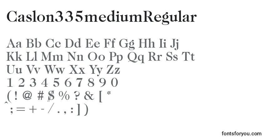 Шрифт Caslon335mediumRegular – алфавит, цифры, специальные символы