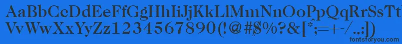 Czcionka Caslon335mediumRegular – czarne czcionki na niebieskim tle