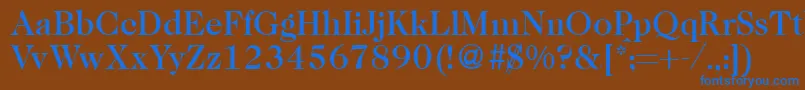 Czcionka Caslon335mediumRegular – niebieskie czcionki na brązowym tle
