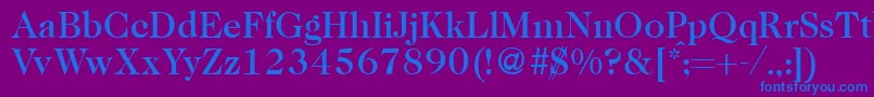 fuente Caslon335mediumRegular – Fuentes Azules Sobre Fondo Morado