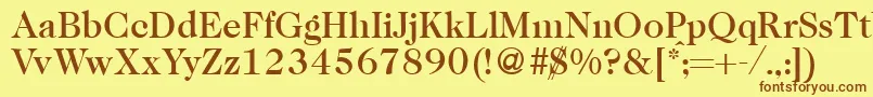 Шрифт Caslon335mediumRegular – коричневые шрифты на жёлтом фоне