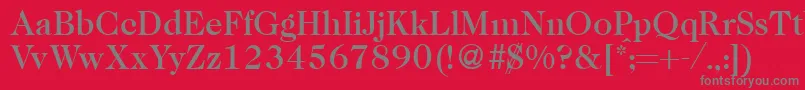 Czcionka Caslon335mediumRegular – szare czcionki na czerwonym tle