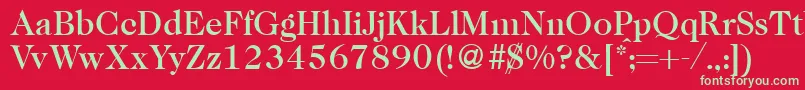 フォントCaslon335mediumRegular – 赤い背景に緑の文字