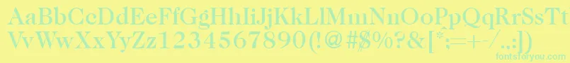 Шрифт Caslon335mediumRegular – зелёные шрифты на жёлтом фоне