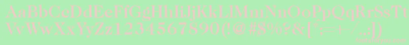 Caslon335mediumRegular-fontti – vaaleanpunaiset fontit vihreällä taustalla