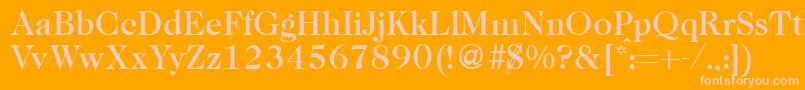 Caslon335mediumRegular-Schriftart – Rosa Schriften auf orangefarbenem Hintergrund