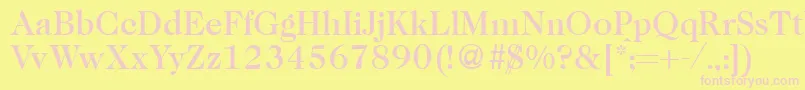 Caslon335mediumRegular-Schriftart – Rosa Schriften auf gelbem Hintergrund