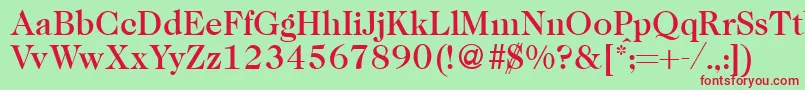 Шрифт Caslon335mediumRegular – красные шрифты на зелёном фоне