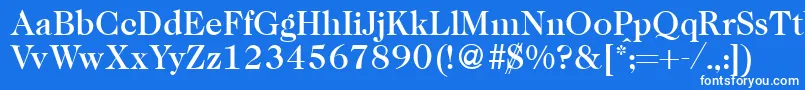 フォントCaslon335mediumRegular – 青い背景に白い文字