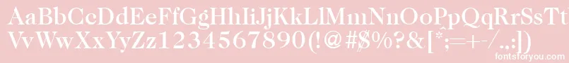 フォントCaslon335mediumRegular – ピンクの背景に白い文字