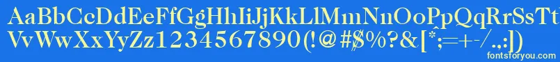 Шрифт Caslon335mediumRegular – жёлтые шрифты на синем фоне