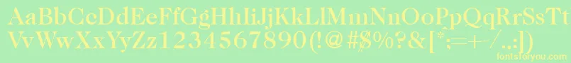 Caslon335mediumRegular-fontti – keltaiset fontit vihreällä taustalla