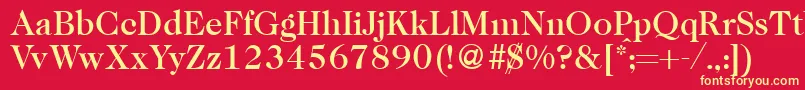 Шрифт Caslon335mediumRegular – жёлтые шрифты на красном фоне