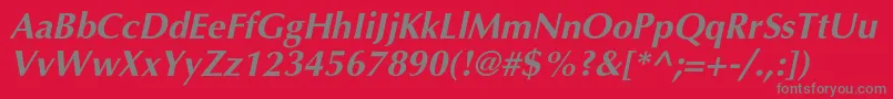 AgopushrcBolditalic Font – Gray Fonts on Red Background