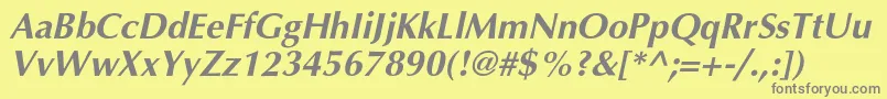 AgopushrcBolditalic Font – Gray Fonts on Yellow Background