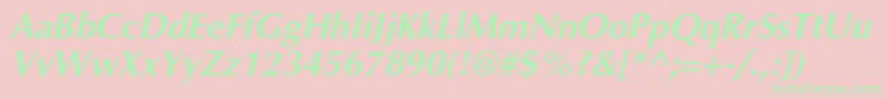 AgopushrcBolditalic Font – Green Fonts on Pink Background