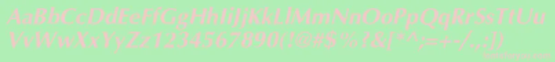 AgopushrcBolditalic Font – Pink Fonts on Green Background