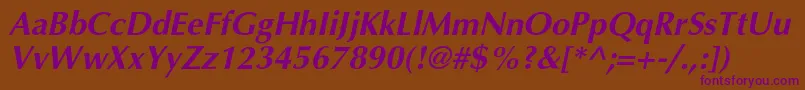 AgopushrcBolditalic Font – Purple Fonts on Brown Background