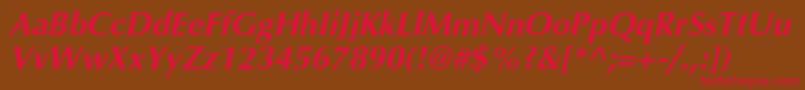 AgopushrcBolditalic Font – Red Fonts on Brown Background