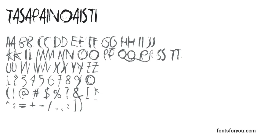 A fonte Tasapainoaisti – alfabeto, números, caracteres especiais