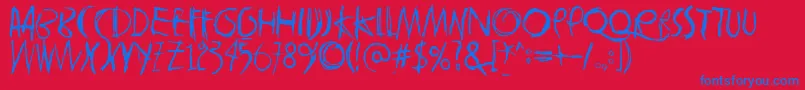 Tasapainoaisti Font – Blue Fonts on Red Background