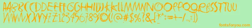 Tasapainoaisti Font – Orange Fonts on Green Background