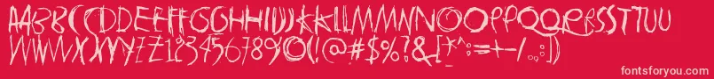 Tasapainoaisti Font – Pink Fonts on Red Background