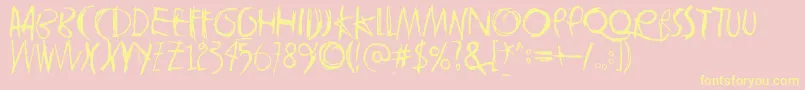 Tasapainoaisti Font – Yellow Fonts on Pink Background