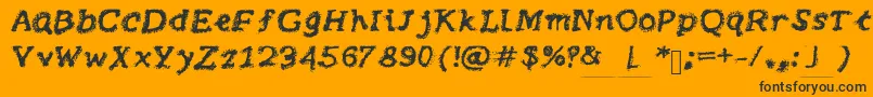 Brushy-Schriftart – Schwarze Schriften auf orangefarbenem Hintergrund