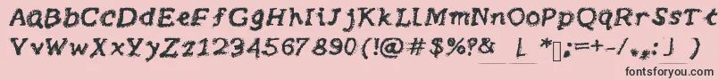 フォントBrushy – ピンクの背景に黒い文字