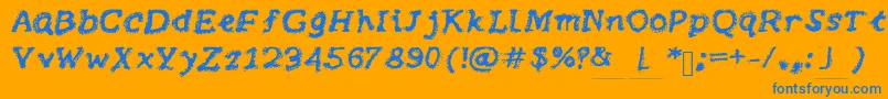 Brushy Font – Blue Fonts on Orange Background