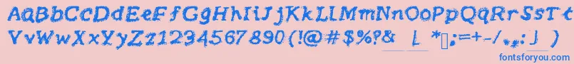 Brushy Font – Blue Fonts on Pink Background