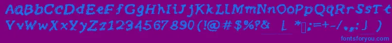 フォントBrushy – 紫色の背景に青い文字