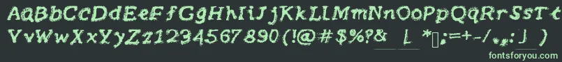 フォントBrushy – 黒い背景に緑の文字