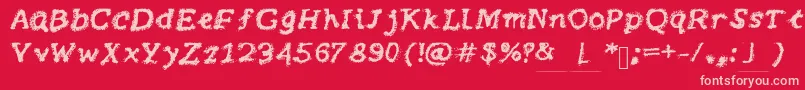 Brushy-fontti – vaaleanpunaiset fontit punaisella taustalla