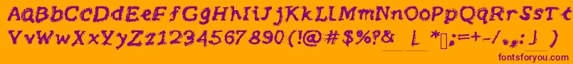 Brushy Font – Purple Fonts on Orange Background