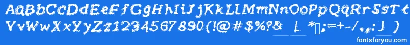 フォントBrushy – 青い背景に白い文字