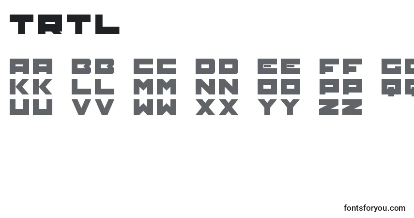 Czcionka Trtl – alfabet, cyfry, specjalne znaki