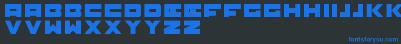 Trtl-Schriftart – Blaue Schriften auf schwarzem Hintergrund