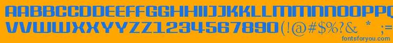 フォントDelphiniumPro – オレンジの背景に青い文字