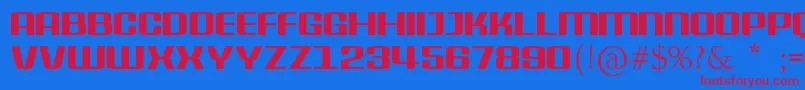 フォントDelphiniumPro – 赤い文字の青い背景