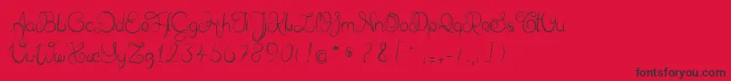 Шрифт Delphineetmathiasscript – чёрные шрифты на красном фоне