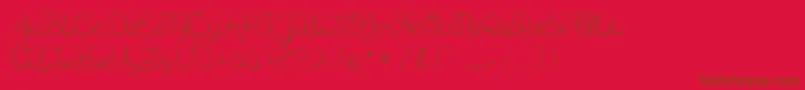 Delphineetmathiasscript-fontti – ruskeat fontit punaisella taustalla
