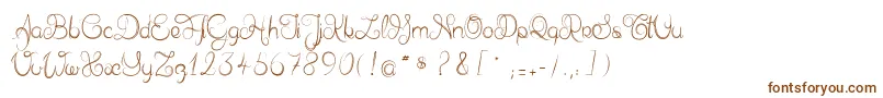 フォントDelphineetmathiasscript – 茶色のフォント